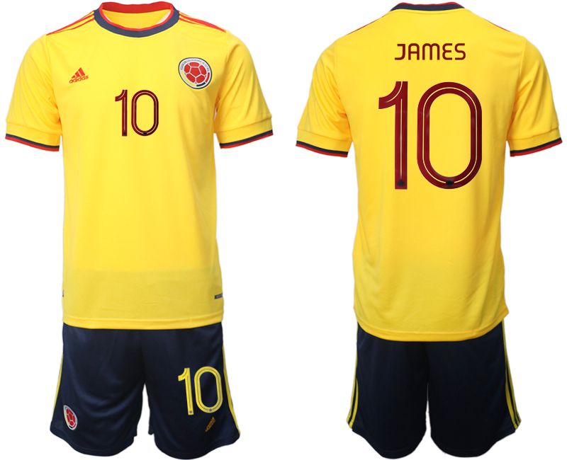 Men 2022 World Cup National Team Colombia home yellow 10 Soccer Jersey